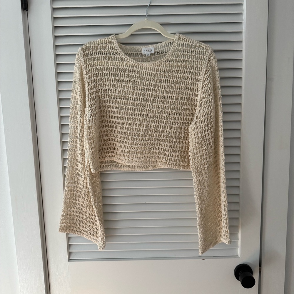 Le Lis Cream Knit Crop Top